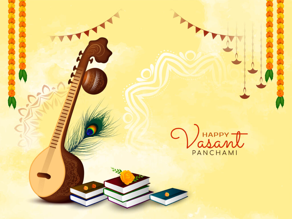 Happy Vasant Panchami Indian cultural festival background design vector happy vasant panchami indian cultural festival background design